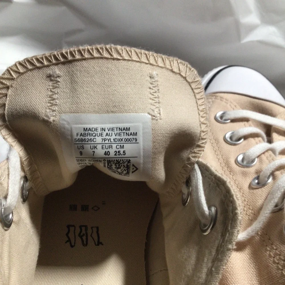 Size 9 Women's Converse All Star Lift Platform Low Coastal Dune Shoes